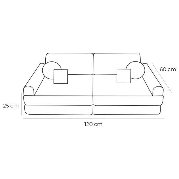 Modular Sofa for Kids - Slimcord Corduroy Turquise - Image 7